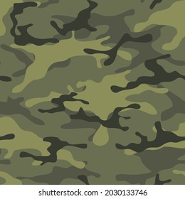 Camouflage seamless pattern from spots. Military texture. Print on fabric and clothing. Vector