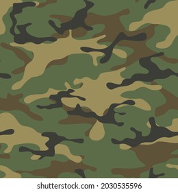 Camouflage seamless pattern from spots. Military texture. Print on fabric and clothing. Vector