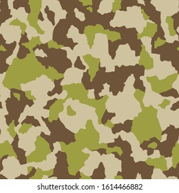 Camouflage seamless pattern. Stained camo texture background. Abstract military endless texture for army and hunting textile print. Vector illustration.