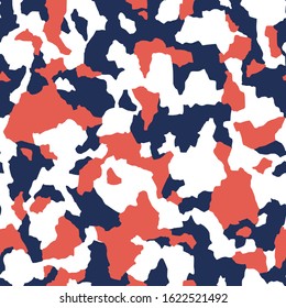 Camouflage seamless pattern. Stained camo texture background. Abstract colorful endless texture for fabric and fashion textile print. Vector illustration.