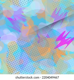 Camouflage Seamless Pattern. Summer Camouflage Seamless Pattern. Graffiti  Endless Repeats Surface. Vector Camo Fabric . Woodland Concept. Creative Army Hunting Print. Extreme Style Illustration.
