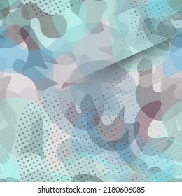 Camouflage Seamless Pattern. Summer Sports Textile. Urban  Endless Repeats Surface. Vector Camo Fabric . Woodland Concept. Creative Army Hunting Print. Extreme Style Illustration.
