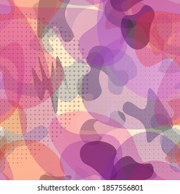 Camouflage Seamless Pattern. Summer Texture Military. Urban  Endless Repeats Surface. Vector Camo Fabric . Woodland Concept. Creative Army Hunting Print. Extreme Style Illustration.
