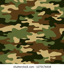 Camouflage seamless pattern texture. Abstract modern vector military camo backgound. Fabric textile print template. Vector illustration.