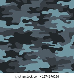 Camouflage seamless pattern texture. Abstract modern vector military camo backgound. Fabric textile print template. Vector illustration.