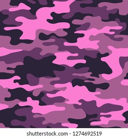 Camouflage seamless pattern texture. Abstract modern vector military camo backgound. Fabric textile print template. Vector illustration.