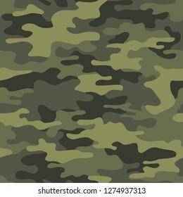 Camouflage seamless pattern texture. Abstract modern vector military camo backgound. Fabric textile print template. Vector illustration.