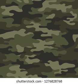 Camouflage seamless pattern texture. Abstract modern vector military camo backgound. Fabric textile print template. Vector illustration.