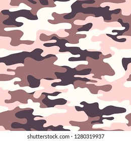 Camouflage seamless pattern texture. Abstract modern vector military camo backgound. Fabric textile print template. Vector illustration.