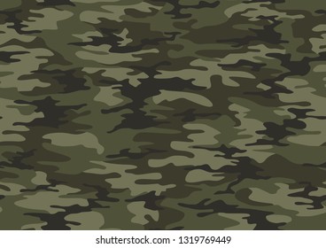 Camouflage seamless pattern texture. Abstract modern endless camo military print background. Vector illustration.