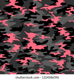 Camouflage seamless pattern texture. Abstract modern endless camo military print background. Vector illustration.