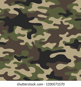 Camouflage seamless pattern texture. Abstract modern vector military camo backgound. Fabric textile print template. Vector illustration.