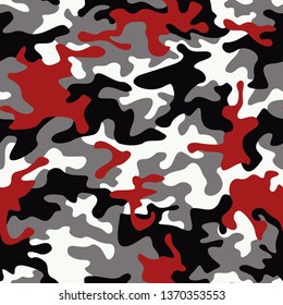 Camouflage seamless pattern texture. Abstract modern vector military camo backgound. Fabric textile print template. Vector illustration.
