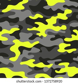Camouflage seamless pattern texture. Abstract modern vector military camo backgound. Urban fashion style fabric textile print template. Vector illustration. svg