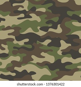 Camouflage seamless pattern texture. Abstract modern vector military camo backgound. Fabric textile print template. Vector illustration.