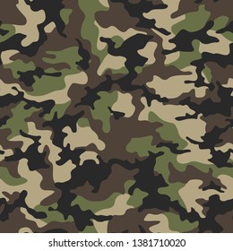 Camouflage seamless pattern texture. Abstract modern vector military camo backgound. Fabric textile print template. Vector illustration.