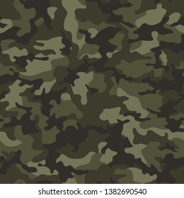 Camouflage seamless pattern texture. Abstract modern vector military camo backgound. Fabric textile print template. Vector illustration.
