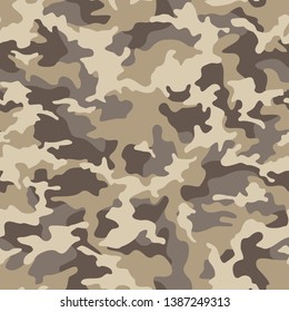 Camouflage seamless pattern texture. Abstract modern vector military camo backgound. Fabric textile print template. Vector illustration.
