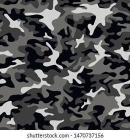 Camouflage seamless pattern texture. Abstract modern vector military camo backgound. Fabric textile print template. Vector illustration.