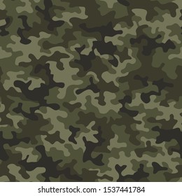 Camouflage seamless pattern texture. Abstract modern vector military camo backgound. Fabric textile print template. Vector illustration.