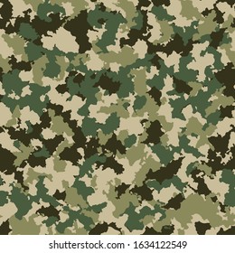 Camouflage seamless pattern texture. Abstract modern vector military camo backgound. Fabric textile print template. Vector illustration.