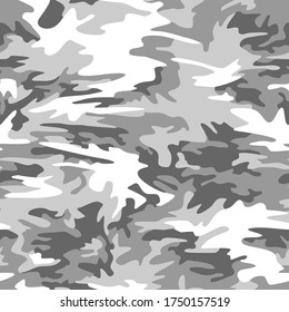 Camouflage seamless pattern texture. Abstract modern vector military camo backgound. Fabric textile print template. Vector illustration.