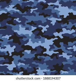 Camouflage seamless pattern texture. Abstract modern vector military camo backgound. Fabric textile print template. Vector illustration.