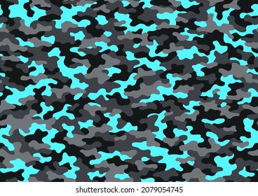Camouflage seamless pattern texture. Abstract modern vector military camo backgound. Fabric textile print template. Vector illustration.