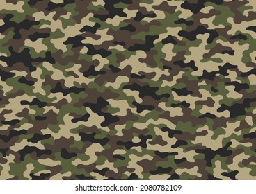 Camouflage seamless pattern texture. Abstract modern vector military camo backgound. Fabric textile print template. Vector illustration.
