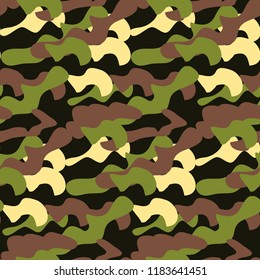 Camouflage seamless pattern. Texture of khaki. Vector illustration.