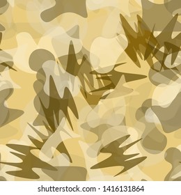Camouflage Seamless Pattern. Texture Military Camouflage Endless Repeats. Vector Camo Fabric. Camo Sports Surface Textile. Woodland Concept Seamless Pattern. Sport Army Hunting. Fashion Print Surface.