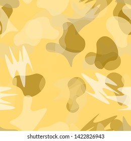 Camouflage Seamless Pattern. Texture Military Camouflage Endless Repeats. Vector Camo Fabric.  