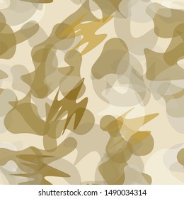 Camouflage Seamless Pattern. Texture Military Camouflage Endless Repeats. Vector Camo Fabric. Camo Sports Surface Textile. Woodland Concept Seamless Pattern. Sport Army Hunting. Fashion Print Surface.