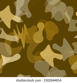 Camouflage Seamless Pattern. Texture Military Camouflage Endless Repeats. Vector Camo Fabric. Camo Sports Surface Textile. Woodland Concept Seamless Pattern. Sport Army Hunting. Fashion Print Surface.
