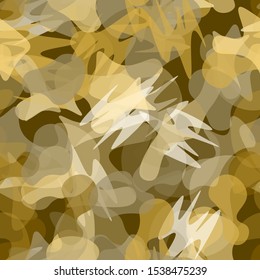 Camouflage Seamless Pattern. Texture Military Camouflage Endless Repeats. Vector Camo Fabric. Camo Sports Surface Textile. Woodland Concept Seamless Pattern. Sport Army Hunting. Fashion Print Surface.