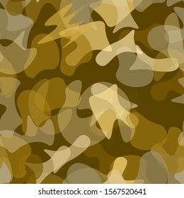 Camouflage Seamless Pattern. Texture Military Camouflage Endless Repeats. Vector Camo Fabric. Camo Sports Surface Textile. Woodland Concept Seamless Pattern. Sport Army Hunting. Fashion Print Surface.