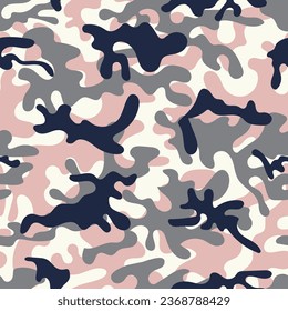 Camouflage seamless pattern. Texture military camouflage seamless pattern. Abstract army and hunting masking ornament.
