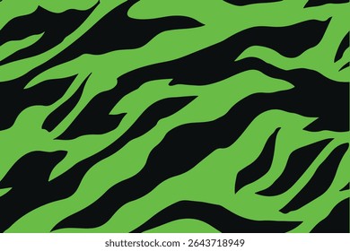 Camouflage seamless pattern. Tiger stripe camouflage pattern. Vector Illustration.Green and black tiger-stripe camouflage pattern, a seamless repeating design