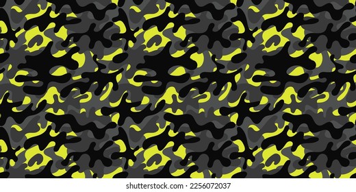 Camouflage seamless pattern. Trendy camouflage, allover print. Khaki texture