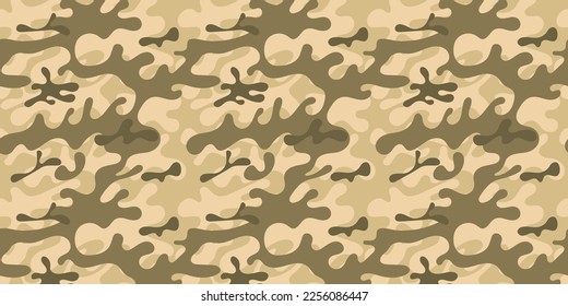 Camouflage seamless pattern. Trendy camouflage, allover print. Khaki texture