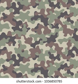 Camouflage seamless pattern. Trendy style camo, repeat print. Vector illustration.