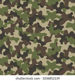 Camouflage seamless pattern. Trendy style camo, repeat print. Vector illustration.