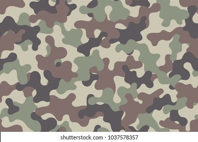 Camouflage seamless pattern. Trendy style camo, repeat print. Vector illustration.