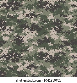 Camouflage Seamless Pattern. Trendy Style Camo, Repeat Print. Vector Illustration.