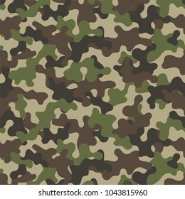 Camouflage seamless pattern. Trendy style camo, repeat print. Vector illustration.