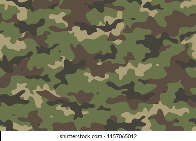 Camouflage seamless pattern. Trendy style camo, repeat print. Vector illustration.