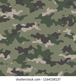 Camouflage seamless pattern. Trendy style camo, repeat print. Vector illustration.