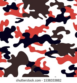 Camouflage seamless pattern. Trendy style camo, repeat print. Vector illustration. Background, wallpaper.