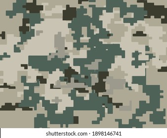 Camouflage nahtloses Muster. Trendy Stil Camo, wiederholen Sie Druck. Vektorgrafik. Chaki-Struktur, Militär-Grünjagd
