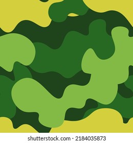 Camouflage seamless pattern. Trendy style camo, repeat print. vector illustration. military army green hunting